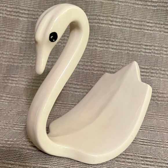 Hand Crafted Accents Vintage Ceramic White Swan Mcm Decor